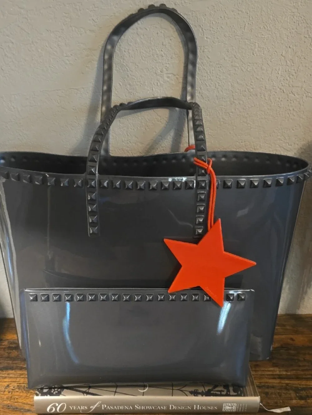 Carmen Sol Angelica Large Tote and Cutch featuring pyramid studs
